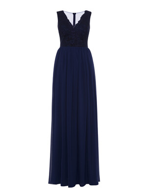 

CAZDZY V Neck Lace Appliques A Line Evening Dress