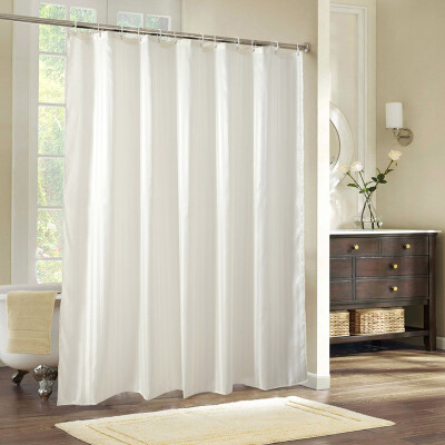 

Suarte European-style simple polyester cloth shower curtain partition curtain shower curtain thick waterproof mildew increase lead plump width 180X high 200cm gray line send hook