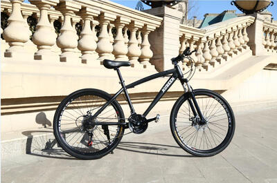 

21 Speed Mountain Bike 26-Inch High-Carbon Steel Dual Disc Brakes One Wheel Speed Damping Men Women Student Bicycle