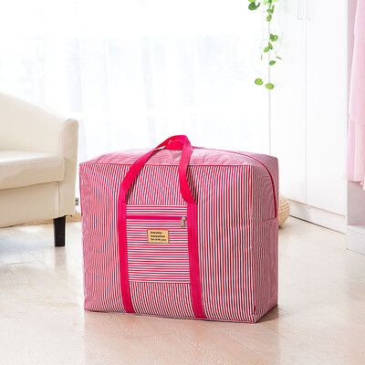 

Shouyou new thick extra large quilt bag Oxford cloth quilt storage bag storage luggage bag clothing storage sorting bag large JD-SN-16 rose red stripes