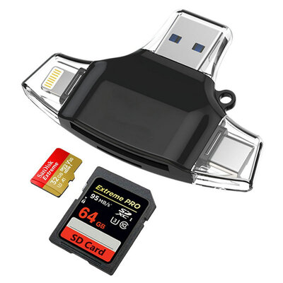 

SD Card Reader, TF Card Reader и USB C Карт-ридер Картридер для карт памяти Устройство чтения карт памяти для iPhone iPad / Android Phone / Apple Mac