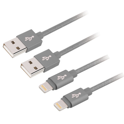 

(Серый) Кабель iPhone, 2Pack (2x1M) Нейлоновая плетеная синхронизация и зарядный кабель с компактным разъемом для iPhone, iPad