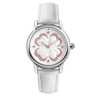 

Time beauty skmei ladies watch clover series fashion simple belt quartz female watch white