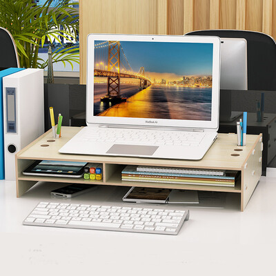 

Wanshijia neck laptop display screen increased base bracket office desktop storage box storage rack JD-Z03 white maple