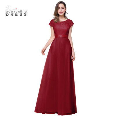 

Robe de Soiree Longue Cap Sleeve A line Tulle Lace Long Evening Dresses 2018 Formal Party Dress Evening Gowns Vestido Longo