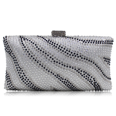 

Milisente Brand Women Evening Bags Ladies Crystal Wedding Bag River Royal Blue Pattern Party Purses
