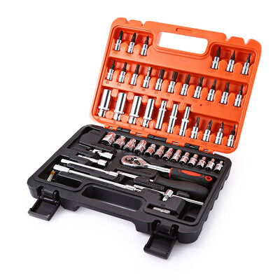 

53pcs Auto Car Repair Tool Box Set Ratchet Wrench Sleeve Универсальный комбинированный комплект оборудования