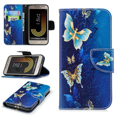 

BEFOSPEY Painting PU LeatherSoft TPU Card Slot Stand Wallet Case For Samsung Galaxy J2 Pro2018 J2201850