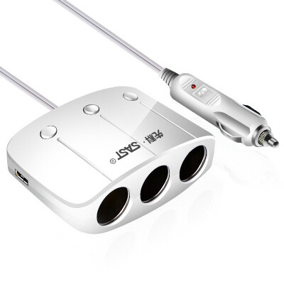 

SAST Car Charger Cigarette Lighter Two USB Port Stand-alone Switch T11 White