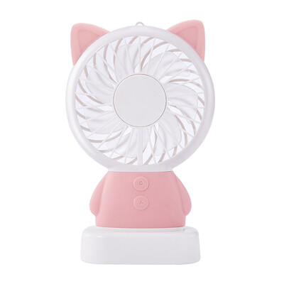 

TOMNEW USB Mini Portable Fan 2 Speed 800mA Battery Cute Handy Desk Kitty Puppy Fan with Led Night Light for Home Office Outdoor
