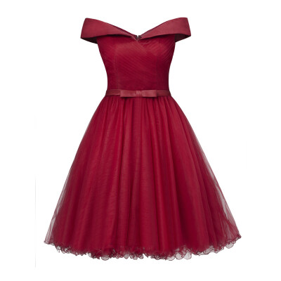

CAZDZY A-Line Off-the-Shoulder Sashes Knee-Length Cocktail Dress