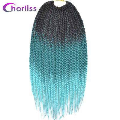 

Chorliss Crochet Braids 18" Senegalese Twist Braids Hair Ombre Braiding Hair Synthetic Hair Extensions BlackTBlueTLight Blue Red