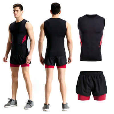 

2018 new vest sports suit mens fitness clothing quick-drying vest suit tight breathable basketball suits