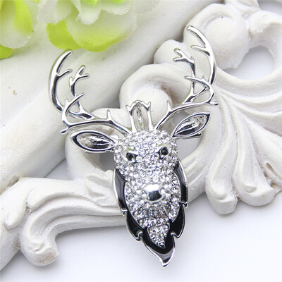 

Классический стиль Женщины Дир Брошь Pin Rhinestone Эмаль Золото Цвет ювелирных шпильки Броши для животных Броши Дамы Лацкан Hijab