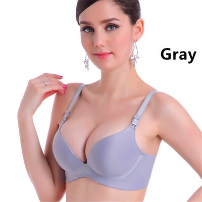 

Hot Latest One-piece Seamless Solid Color Smooth Gather Adjustable Rimless Sexy Bra Underwear Set 9Colors