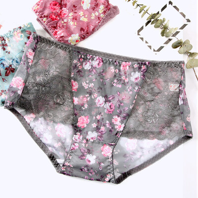 

GANGSHA ladies panties lace sexy breathable seamless waist womens briefs three