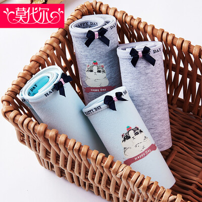 

Modal underwear womens cotton briefs cute bow print ladies underwear 4 combination 1 16585L