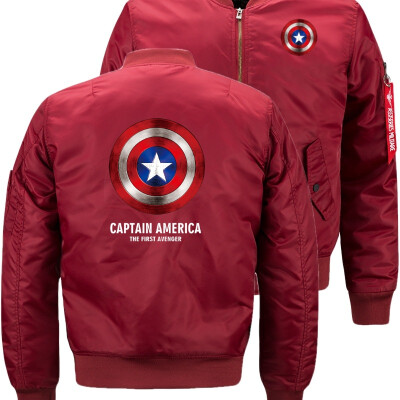 

Captain America The First Avenger Bomber Flight Flying Jacket Winter thicken Warm Zipper Men Jackets Anime Mens Casual Coat