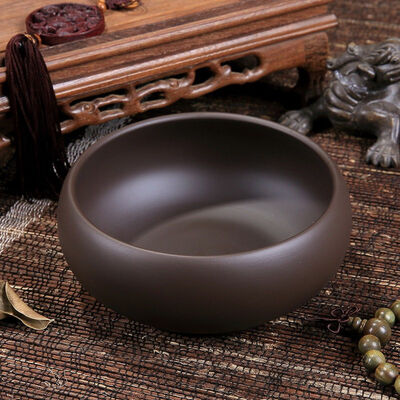 

Yixing Clay Dark Brown Cha Xi Water Bowl for Teacups