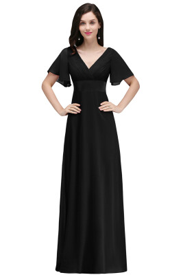 

New V-neck A-line Long Evening Party Dress Pageant Prom Bridesmaid Gown Mother Of The Bride Gown