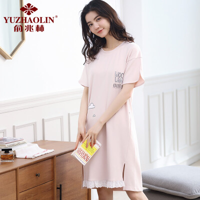 

YUZHAOLIN short-sleeved cotton ladies nightdress pajamas