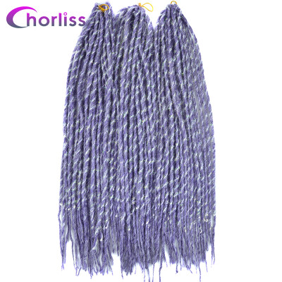 

Chorliss 22" Dreadlocks Synthetic Hair Extensions Crochet Braids Single Ends Braiding Dreads Hair Gray Purple Blonde Pink 1pc