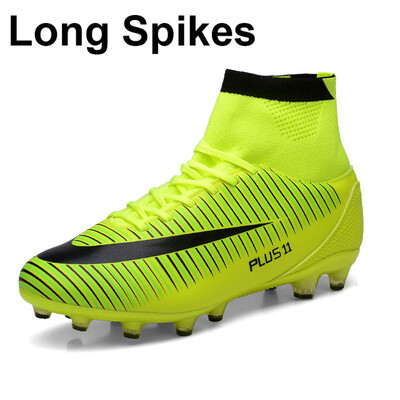 

New Adults Mens Outdoor Soccer Cleats Shoes High Top TFFG Football Boots Training Sports Sneakers Shoes Plus Size 35-46