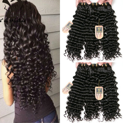 

YAVIDA Hair 7A Brazilian Deep 3 pcs Lot Curly Virgin Hair Brazilian Human Hair Bundles Brazilian Deep Wave Hair Extensions