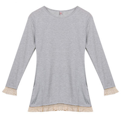 

Women Lace Long Sleeve Long Tops Blouse Shirt