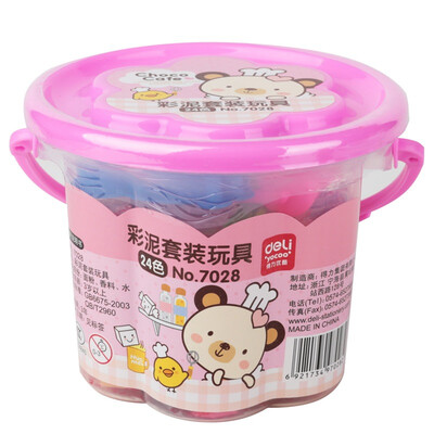 

Deli 7028 little creator colorful clay rubber mud 24 colors color random hair