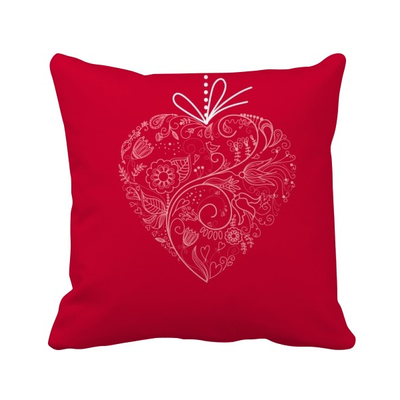 

Heart Shaped Flowers Vines Valentines Day Square Throw Pillow Insert Cushion Cover Home Sofa Decor Gift