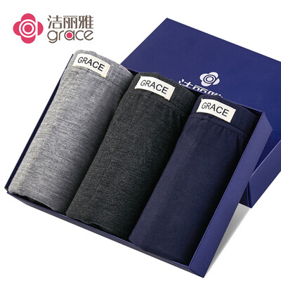 

Jie Liya Grace Mens Large Size Panties Boxer Waist Comfortable Breathable Plain Fatty Pants Three Boxes Mixed Color XXXXL