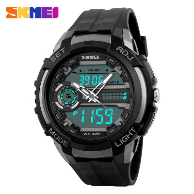 

Men Sport Watch Analog & Digital Dual Time LCD Alarm Stopwatch Waterproof Rubber Band Wrist Watch