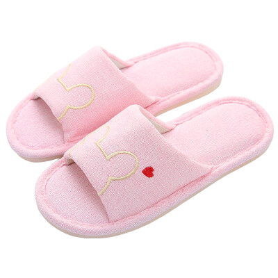 

Antarctic Nanjiren slippers female cotton&linen home seasons drag pink 40-41 yards 19D008