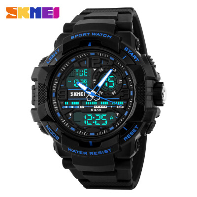 

Mens Fashion 3 Time Zones Analog-Digital Alarm Chrono Light Sports Watch