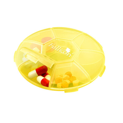 

Fillicon 7 days a small pill box drug storage box sub-package sealed medicine box moisture-proof portable round box SB010
