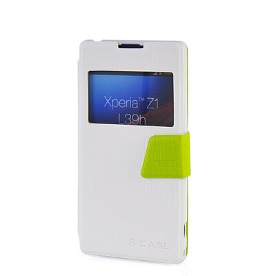 

MOONCASE View Window Leather Side Flip Pouch Ultra Slim Shell Back ЧЕХОЛ ДЛЯ Sony Xperia Z1 L39h White