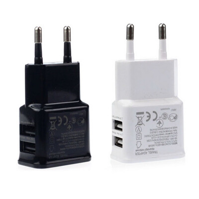 

2A Dual 2Ports USB EU Wall Charger Adapter for Samsung iPhone HTC MOTO black