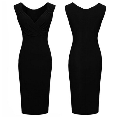 

Naixini Woman' Collar Low-Cut Dress Slim Vest