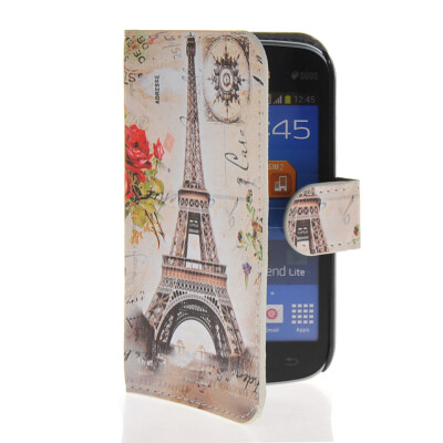 

MOONCASE Scenic Design Leather Side Flip Slot Pouch Stand Shell Back Case Cover for Samsung Galaxy Trend Lite S7390 S7392