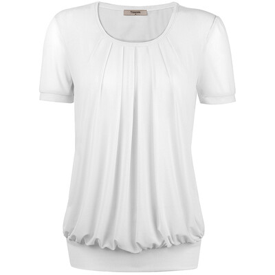 

Timeson Plus Size Chiffon T Shirt Women Short Sleeve O Neck Female T-shirt Tops 2018 Summer Casual Loose Ruched Tee Shirt Femme