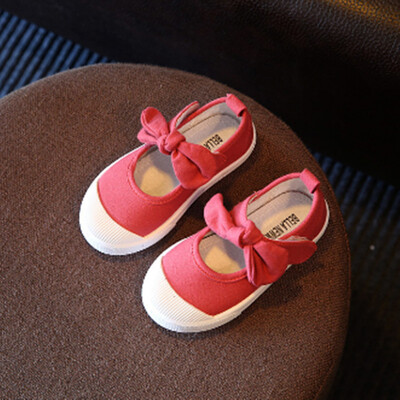 

Fall 2018 Children Shoes Girls Canvas Shoes Fashion Bowknot Comfortable Kids Casual Shoes Sneakers Toddler Girls Princess Shoes
