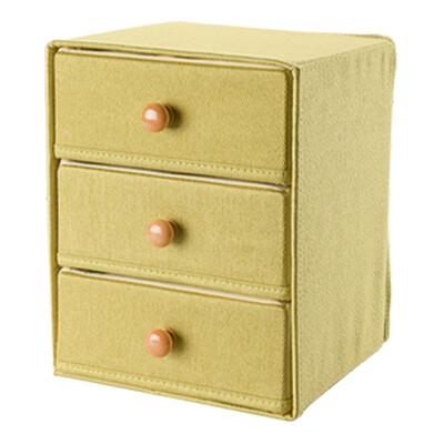 

NetEase carefully selected black pineapple drawer storage cabinet three-layer drawer type foldable three grid pull clothes debris storage cabinet locker dark green