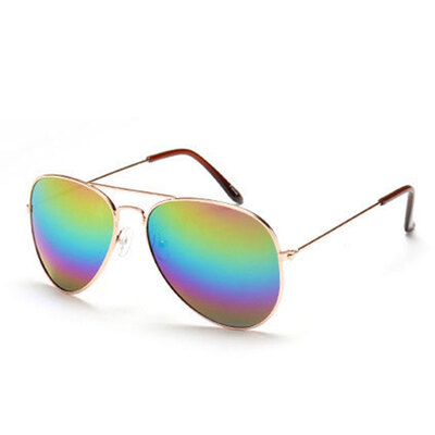 

Солнцезащитные очки классические Aviator UV400, серебристая оправа с белыми линзами