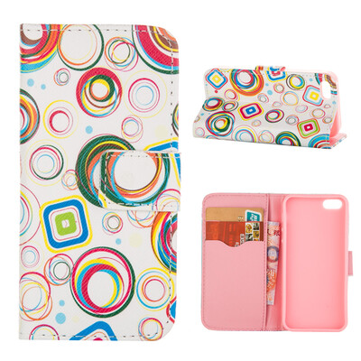 

MOONCASE Case for iPhone 5G / 5S Flip PU Leather Fold Wallet Card Slot Kickstand Back Case Cover [Pattern series] /a13