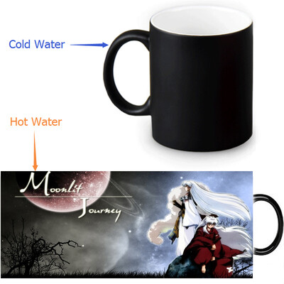 

Inuyasha 350ml12oz Heat Reveal Mug Color Change Coffee Cup Sensitive Morphing Mugs Magic Mug Milk Tea Cups