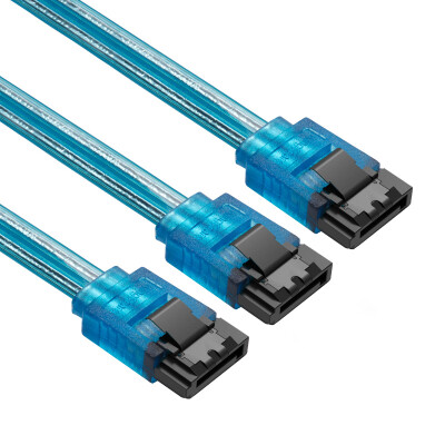 

Jinsheng kingshare sata3 transparent blue hard drive data cable 45CM 3 packs KS-CS3ZZB345