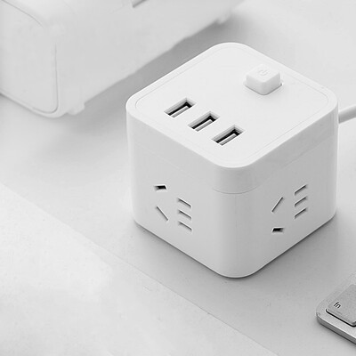 

Times square USB socket 3USB interface 3 jack 16 m multi-function socket socket board socket row plug wiring board drag line white black