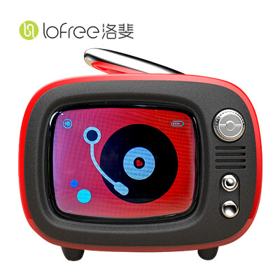 

Lofer LOFREE TV kicked a portable wireless Bluetooth speaker mini Bluetooth audio retro TV recording alarm clock sound red