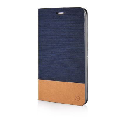 

MOONCASE Canvas Design Leather Side Flip Wallet Pouch Stand Shell Back ЧЕХОЛ ДЛЯ Samsung Galaxy Note Edge N9150 Dark Blue